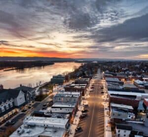 Mississippi river town historic main street