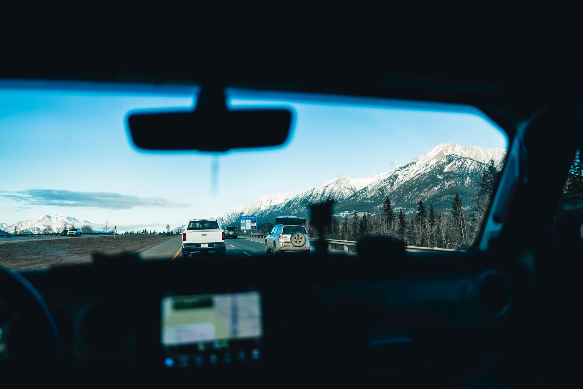 Car parked overlooking national park scenic vista