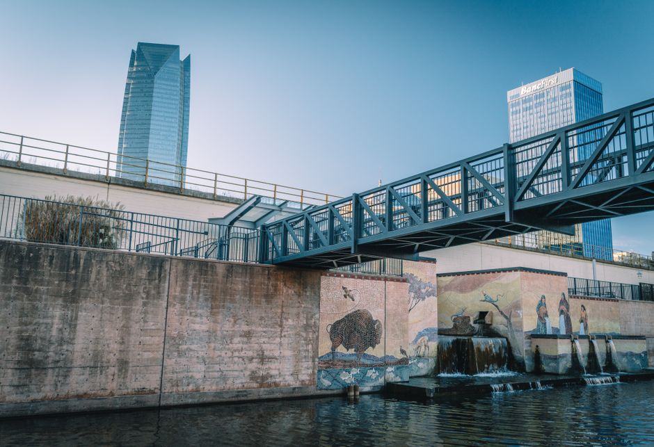 Oklahoma City Bricktown entertainment district canal