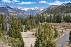 Telluride Colorado box canyon town view