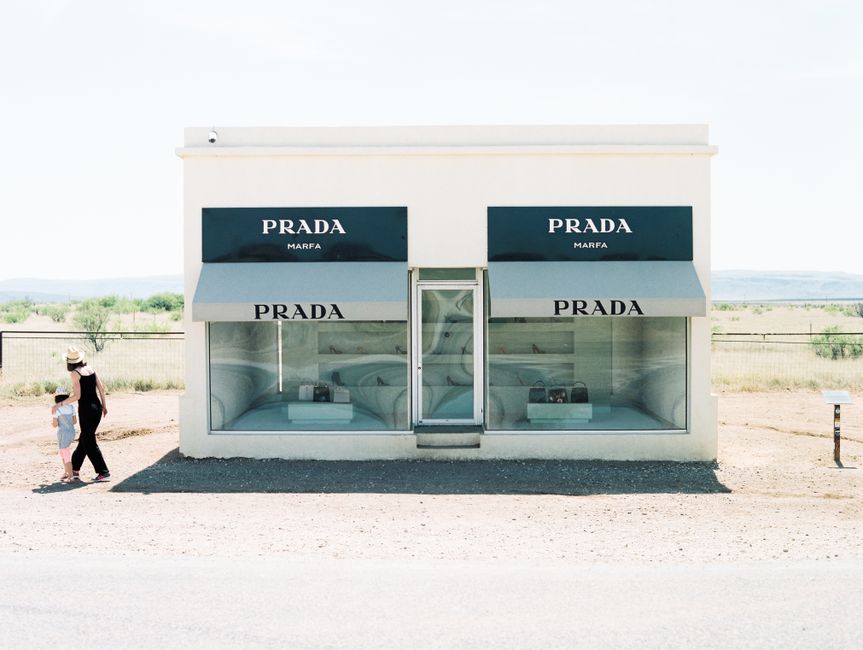 Prada Marfa art installation in the West Texas desert