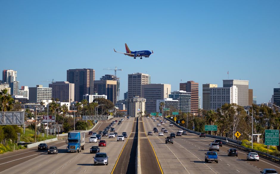 Freeway traffic in San Diego California