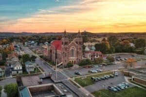Downtown brewery district in Marquette Michigan