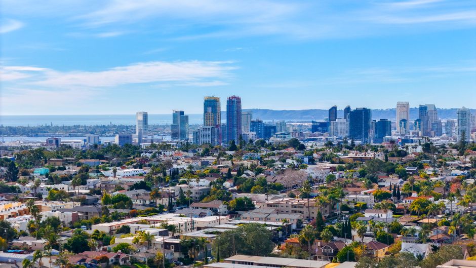 Residential neighborhood street in San Diego