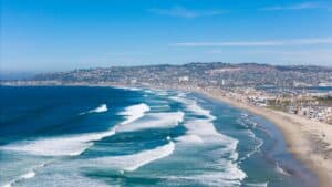 San Diego skyline and Pacific coastline