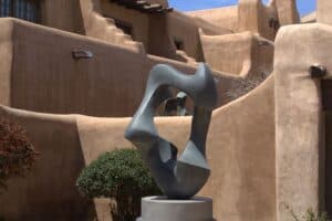 Historic plaza in downtown Santa Fe New Mexico