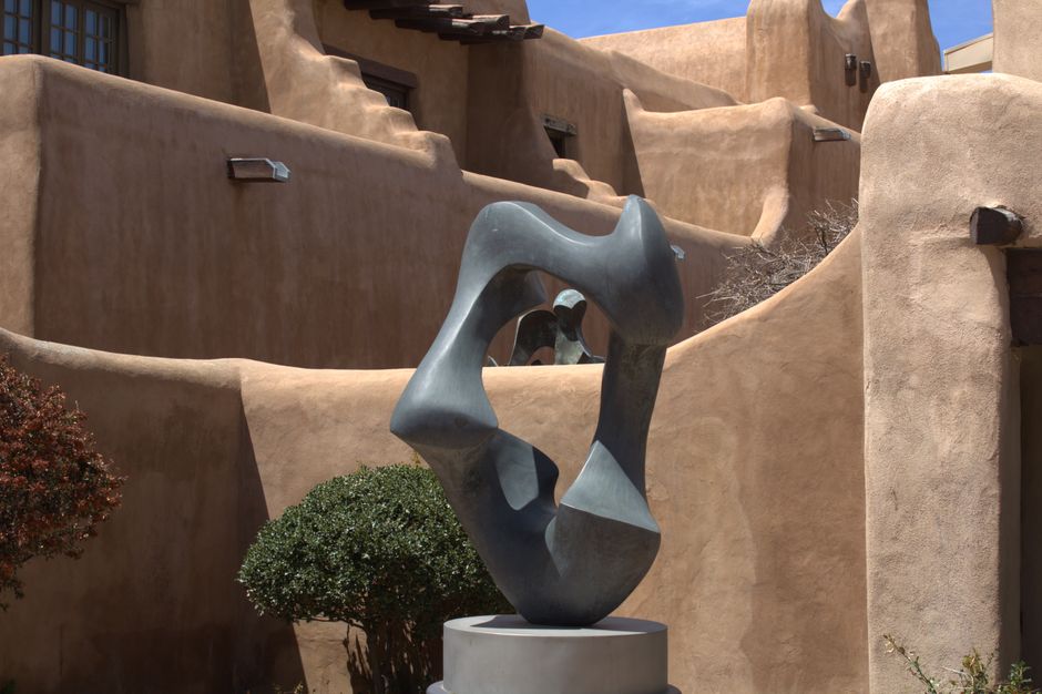 Historic plaza in downtown Santa Fe New Mexico