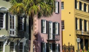 Historic district street in Charleston South Carolina