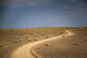 An empty remote hiking trail with no other visitors