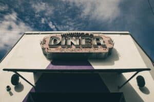 Vintage neon diner sign in Rhode Island
