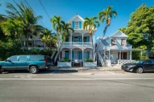 Seaside Florida pastel colored cottages and town square