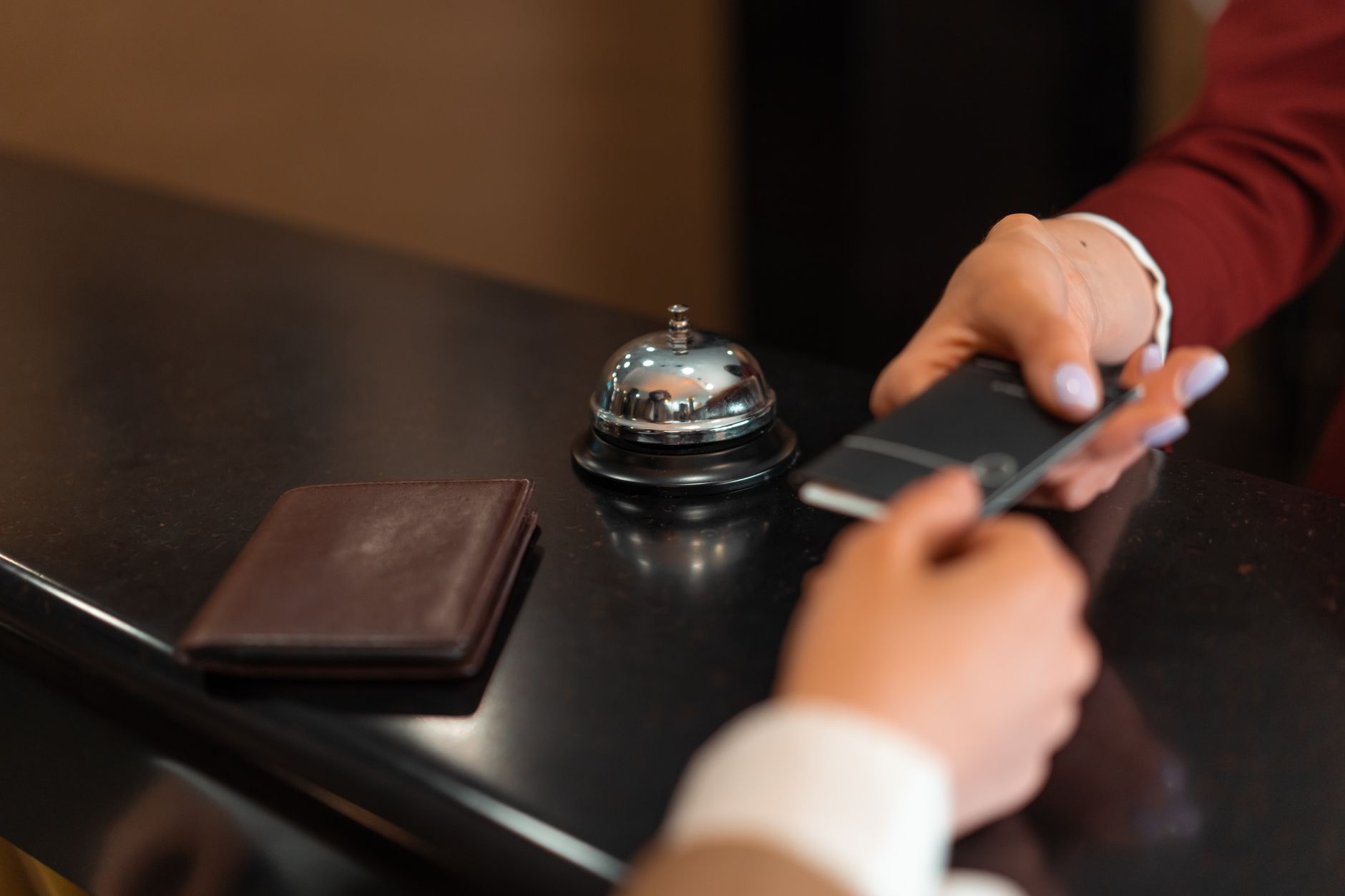 Travel agent discussing luxury hotel booking with a client
