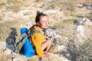 Traveler relaxing after a single planned activity for the day