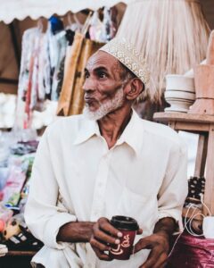 American travelers exploring a local market abroad