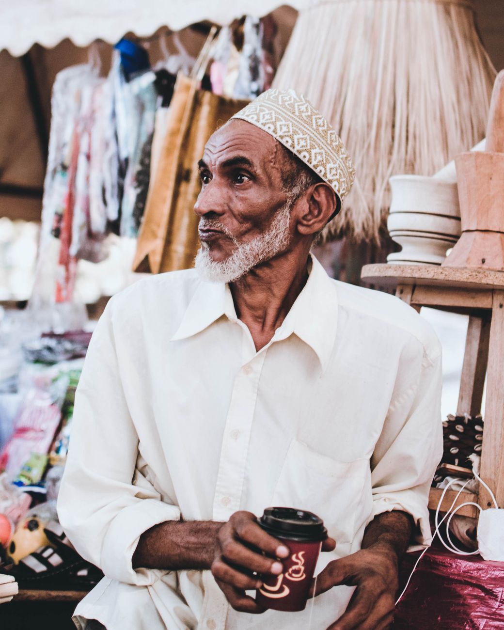 American travelers exploring a local market abroad