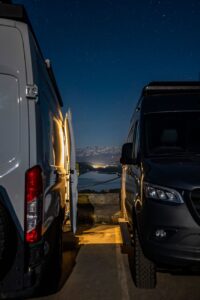 van life scenic mountain parking spot