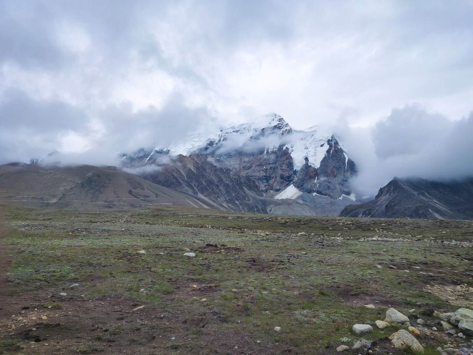 Mountain landscape with a cloudy sky