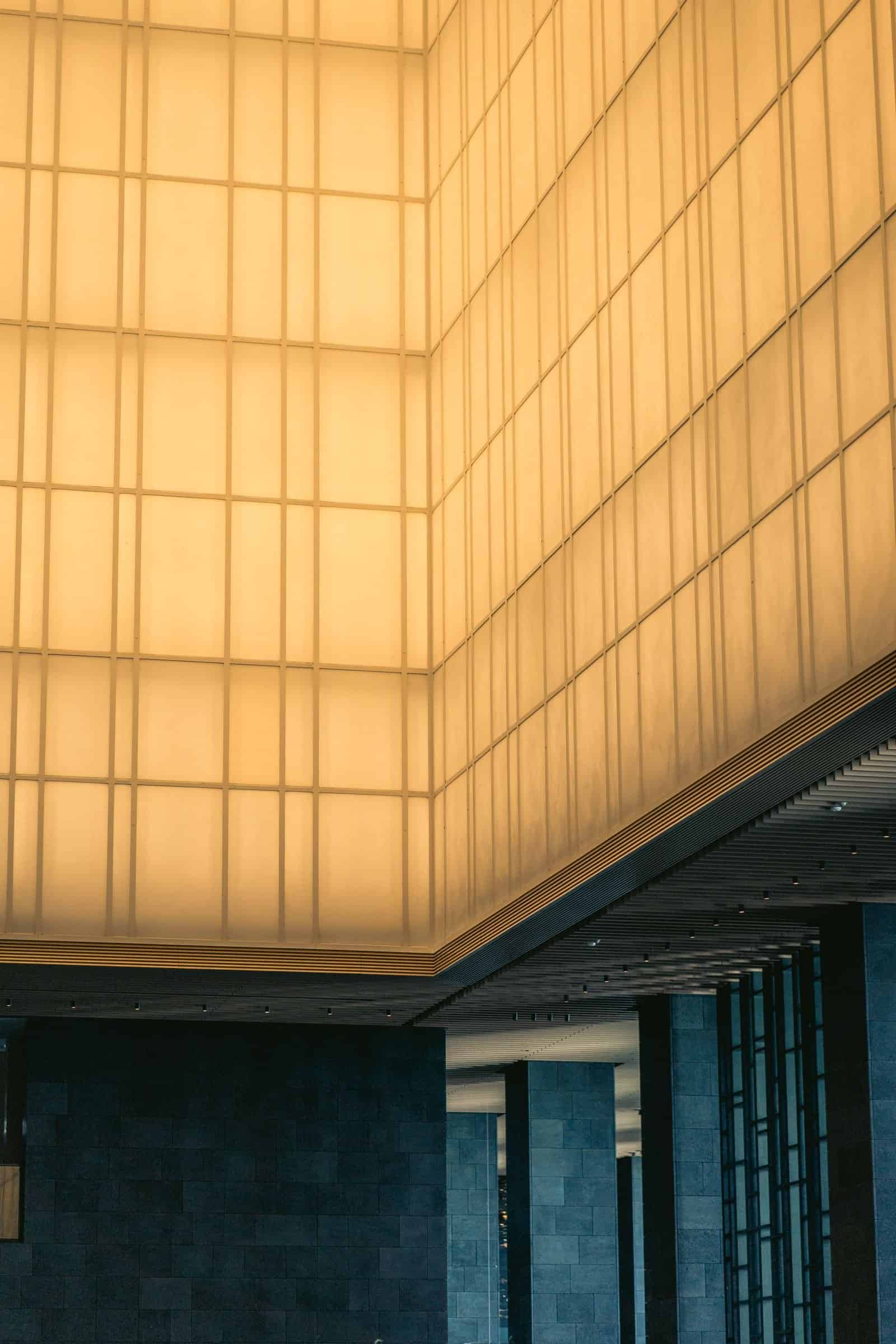 Modern luxury hotel lobby in Tokyo, Japan