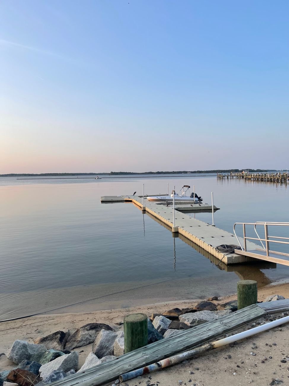 Docking pier on the Chesapeake Bay in Cambridge, Maryland