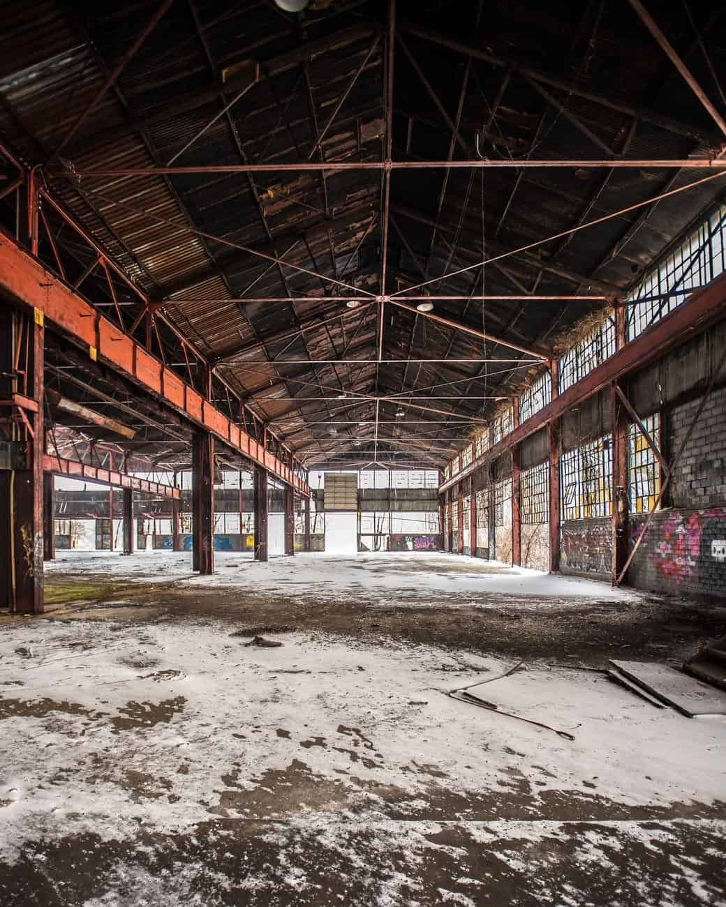 Explore the historic abandoned warehouse in Gary, Indiana, showcasing dramatic industrial decay.