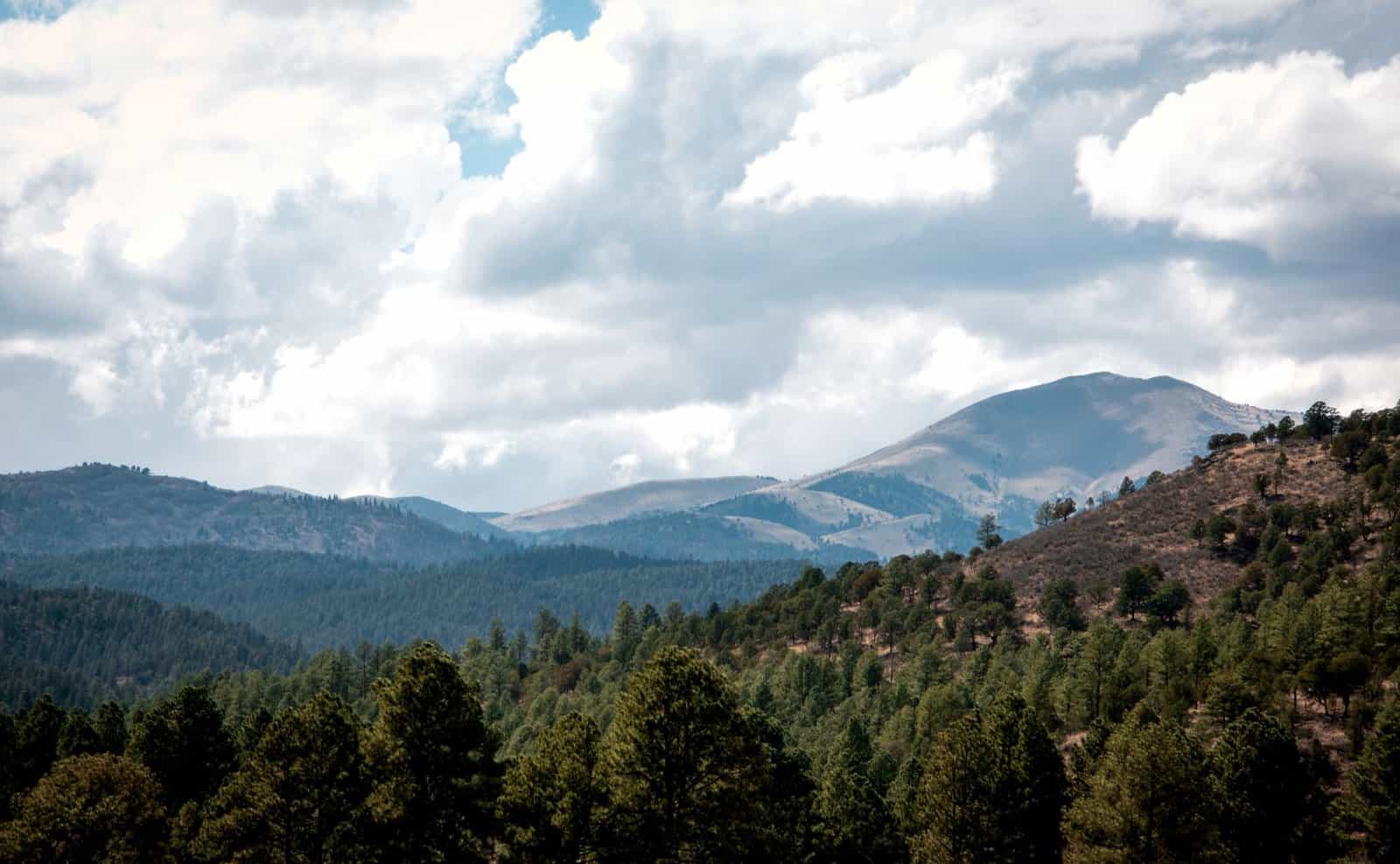 Adobe architecture and mountain views in Taos New Mexico
