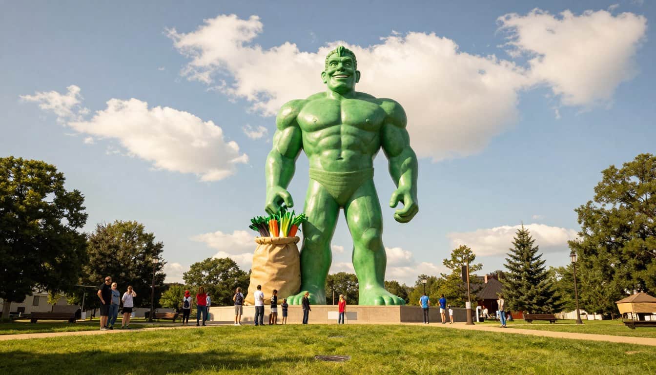 Green Giant statue Blue Earth Minnesota