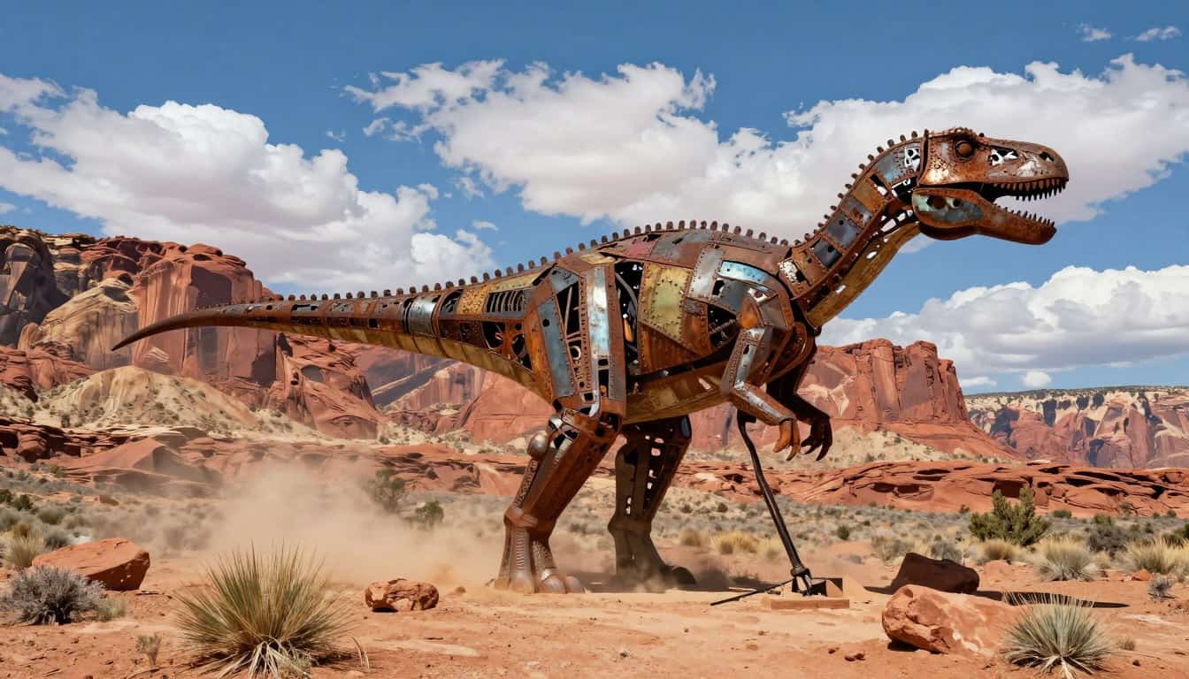 Moab Utah dinosaur sculpture